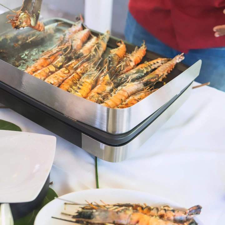 Gambas flambées au rhum Martinique